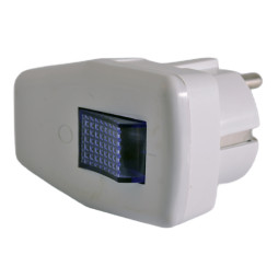 Вилка з заземленням + кнопка синя / LMA003 Лємансо