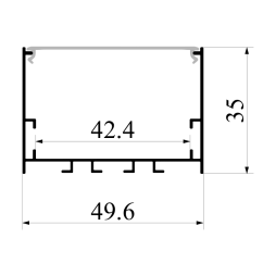 Алюмінієвий профіль для світлодіодної стрічки АЛ-137 2 метра RAL 7016 антрацитно-сірий накладний підвісний LEDUA