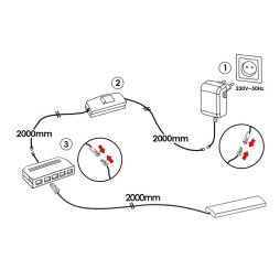 Комплект светодиодных светильников LEDUA для подсветки мебельных полок 5шт 220В 3,6Вт IP20 6000К