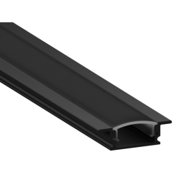 Профиль алюминиевый LEDUA АЛ-01-1 + черный рассеиватель для LED ленты врезной 2 м Черный