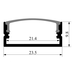 Профиль алюминиевый анодированный LEDUA АЛ-55 + рассеиватель для LED ленты накладной 2 м