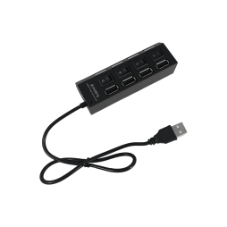USB HUB на 4 порти USB 2.0, з вимикачами та підсвіткою (у блістері), 4-1030, активний