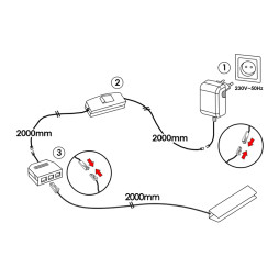 Комплект светодиодных клипс алюминиевых LEDUA для подсветки стеклянных полок 2шт 220В белый