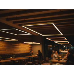 Світильник розбірний світлодіодний підвісний, стельовий "Тетрагон міні" прямокутник 110-240V 48W 3500k 1000*2000 помаранчевий корпус LEDUA