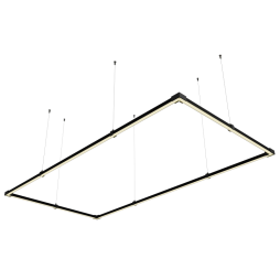Світильник розбірний світлодіодний підвісний, стельовий "Тетрагон міні" прямокутник 110-240V 48W 4500k 1000*2000 чорний корпус LEDUA