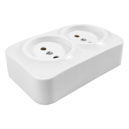 Розетка накладна 2-на Нота біла LMR2306 Лємансо