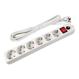 Подовжувач 6 гнізда 5м з заземленням захист від дітей LMK052 Лємансо