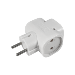 Трійник без заземлення білий LMA038 Лємансо