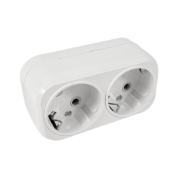 Двійник з заземленням білий LMA023 Лємансо