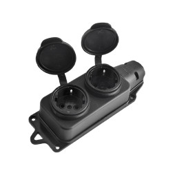 Колодка 2 гнізда з заземленням  каучукове LMA061 Лємансо