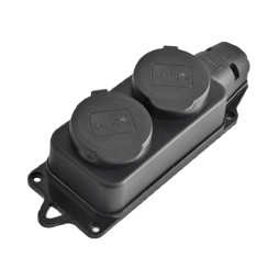 Колодка 2 гнізда з заземленням  каучукове LMA061 Лємансо