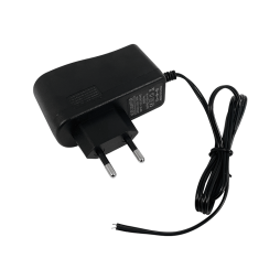 Блок живлення 12W-IP44 1А 700mm AWG, пластик 12V розеточний чорний LEDUA