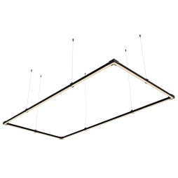 Світильник розбірний світлодіодний підвісний, стельовий "Тетрагон міні" прямокутник 110-240V 48W 3500k 1000*2000 чорний корпус LEDUA