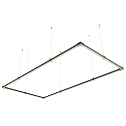 Світильник розбірний світлодіодний підвісний, стельовий "Тетрагон міні" прямокутник 110-240V 48W 3500k 1000*2000 зелений корпус LEDUA