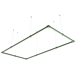 Світильник розбірний світлодіодний підвісний, стельовий "Тетрагон міні" прямокутник 110-240V 48W 4500k 1000*2000 зелений корпус LEDUA
