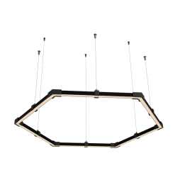 Світильник розбірний світлодіодний підвісний, Гексагон, Соти, стельовий "Шестикутник міні" шестикутник 110-240V 48W 3500k 1000*6 чорний корпус LEDUA