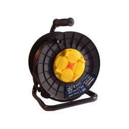 Подовжувач-котушка LMK72006 4 гнізда з кришками 20м 16А с/з захист від перенагрузки, максимальне навантаження 800-3000Вт Лємансо