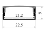 Алюмінієвий профіль для світлодіодної стрічки АЛ-73 2 метра анодований накладний LEDUA