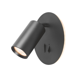 Светильник VIDEX под лампу GU10 настенный с подсветкой и кнопкой Черный (VL-SPF24E-B)