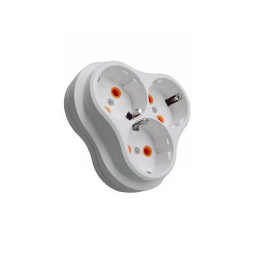 Трійник з заземленням ромашка+сходинка білий LMA026 Лємансо