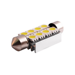 Светодиодная автолампа C5W SV8.5 с обманкой 12В 41мм SMD5050-8led белый