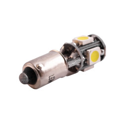 Светодиодная автолампа BA9S T4W с обманкой 12В SMD5050-5led белый