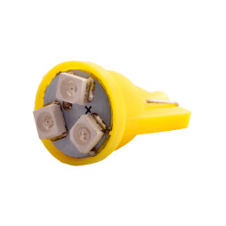 Світлодіодна авто лампа T10-3528-3smd жовтий 12V LEDUA