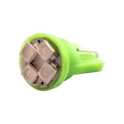 Светодиодная автолампа T10 W5W 12В SMD3528-4led зеленый