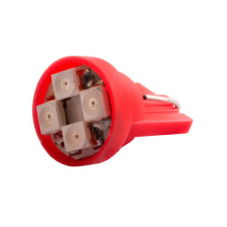 Світлодіодна авто лампа T10-3528-4smd червоний 12V LEDUA