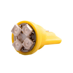 Світлодіодна авто лампа T10-3528-4smd жовтий 12V LEDUA