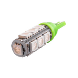 Світлодіодна авто лампа T10-5050-13smd зелений 12V LEDUA