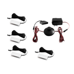 Комплект светодиодных клипс алюминиевых LEDUA для подсветки стеклянных полок 4шт 220В белый