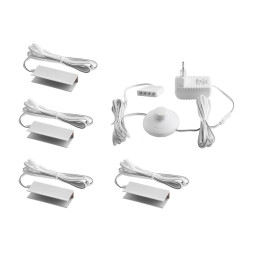 Комплект светодиодных клипс алюминиевых LEDUA для подсветки стеклянных полок 4шт 220В синий