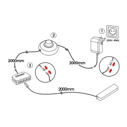 Комплект светодиодных клипс алюминиевых LEDUA для подсветки стеклянных полок 4шт 220В белый