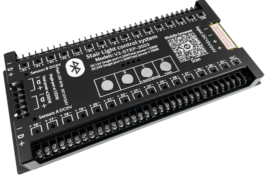 Контролери та світильники для сходів під LED